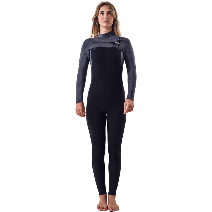 2024 O'Neill Mujer Blueprint 5/4+mm Chest Zip Neopreno 5542 - Black / Shade